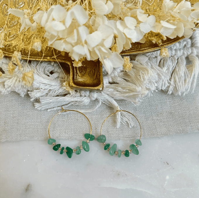 BOUCLES D'OREILLES PRISCA AVENTURINE