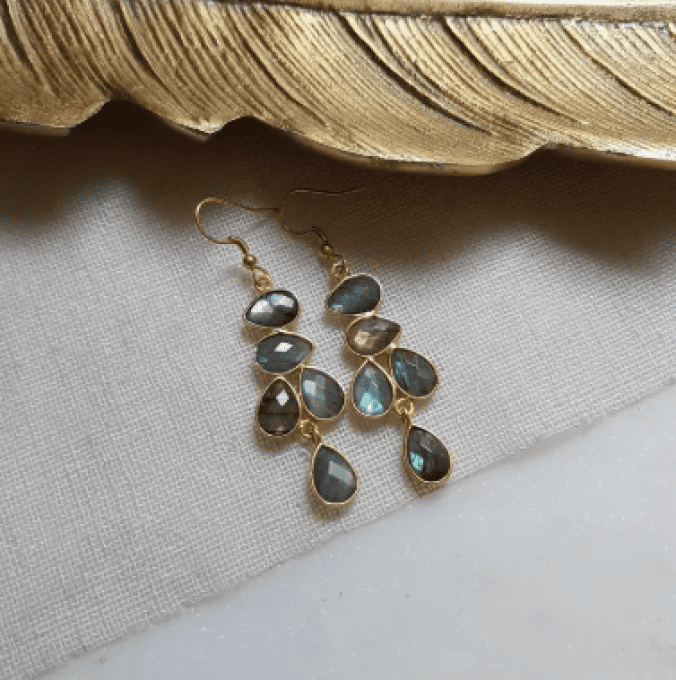 BOUCLES D'OREILLES LABRADORITE MAYRA