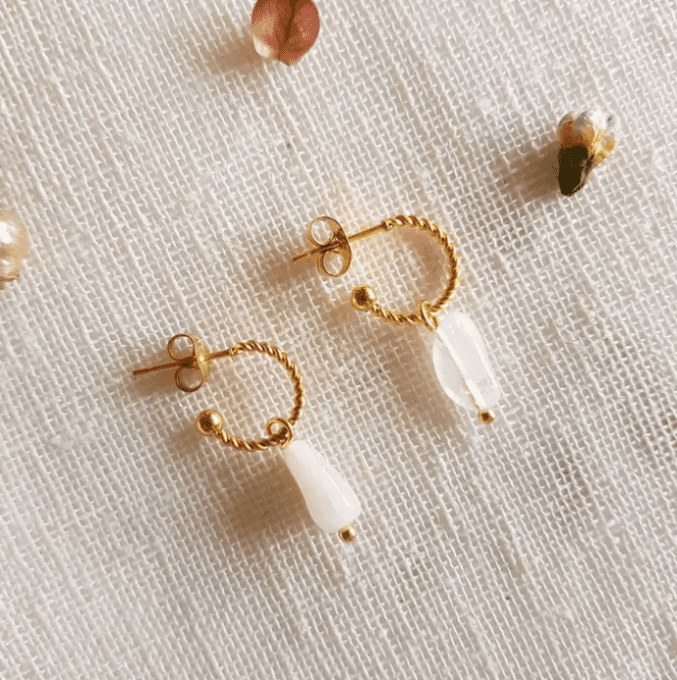 BOUCLES D'OREILLES FAME MOON STONE