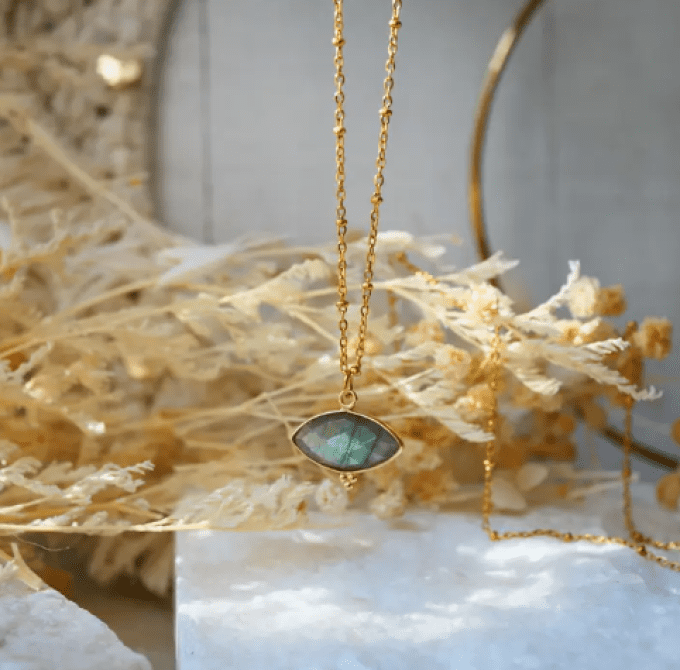COLLIER MAHAKALI OEIL LABRADORITE