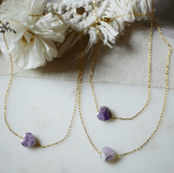 COLLIER CŒUR AMÉTHYSTE MILA