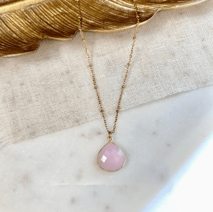 COLLIER JUSTINE QUARTZ ROSE