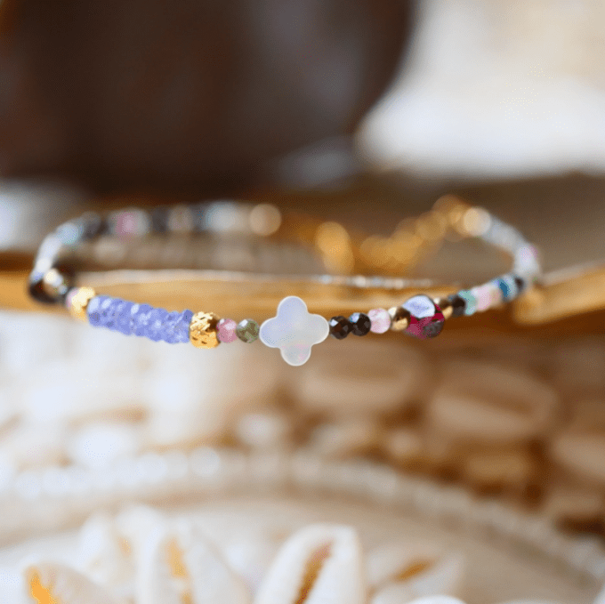 Bracelet ADVITIYA - Tourmaline, Grenat, Hématite Tanzanite
