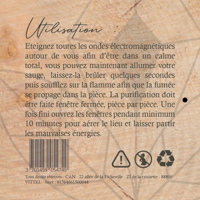 BÂTON DE SAUGE BLANCHE 7 CHAKRAS 100MM - 1 pièce